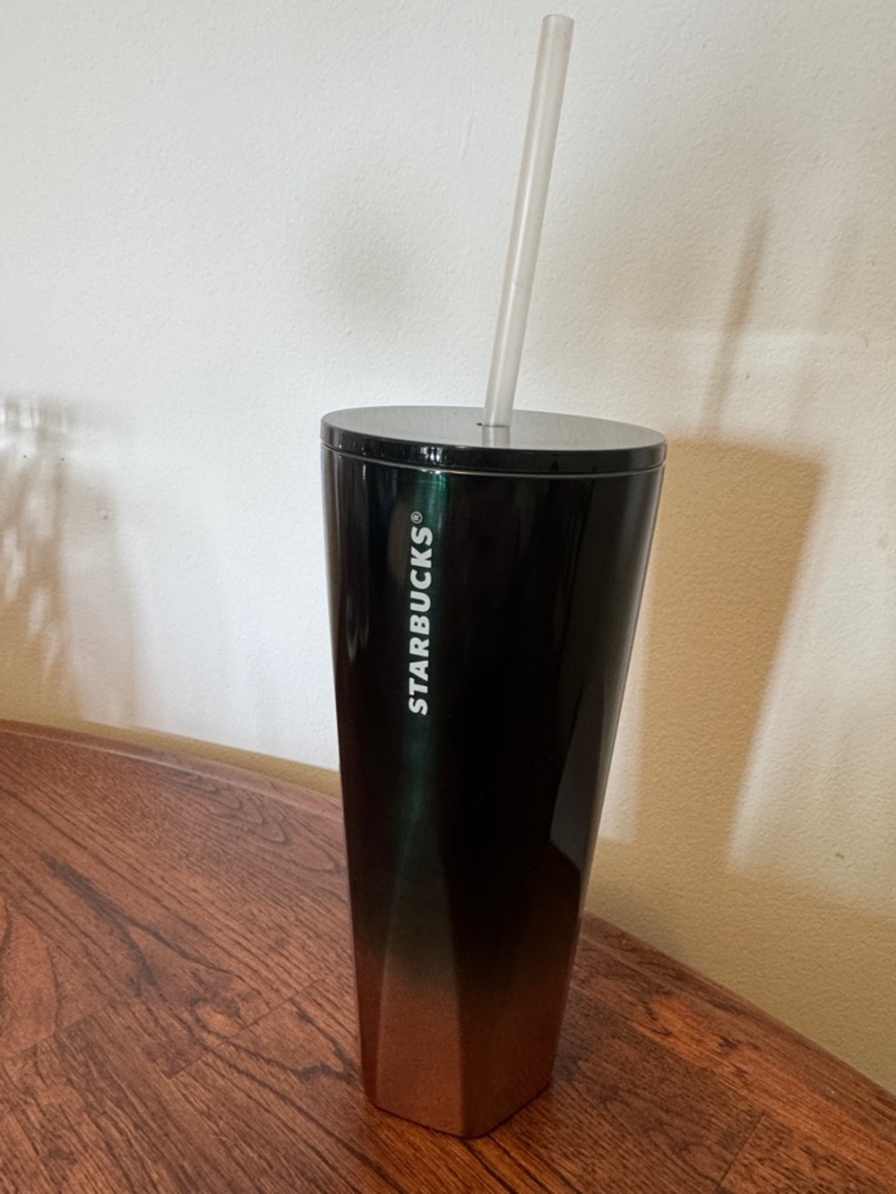 Starbucks Ombre Tumbler in Black and Brown with Clear Straw